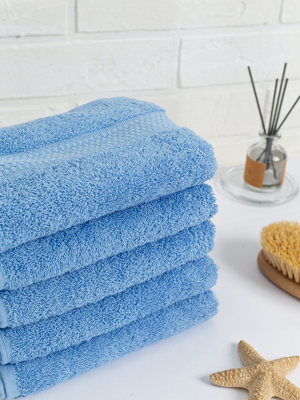 Полотенце для лица 40x70см голубой