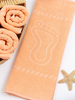 Полотенце для ног 50х70см персиковый BS450гр