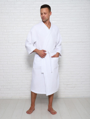 халат вафельный кимоно х/б белый 52/54